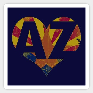 Vintage Arizona Heart Flag AZ Arizonian Sticker